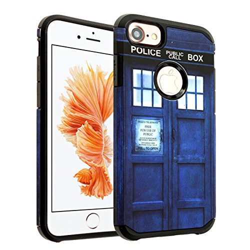 iPhone 6S Plus Doctor Who Case  DURARMOR  Shock Absorption  Tardis Dr- Who Blue Police Box Dual Layer Hybrid Slim Fit Armor Drop Protection Cover for iPhone 6 Plus - 6s Plus Doctor Who