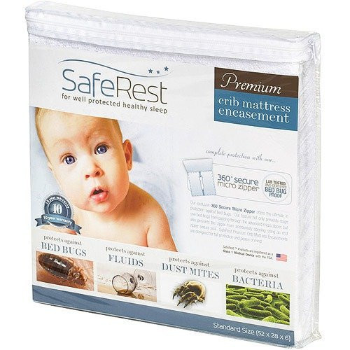 SafeRest Premium Hypoallergenic Waterproof Certified Bed Bug Proof Crib Mattress Encasement - Vinyl, PVC and Phthalate Free - (52" x 28 x 6 in.) SafeRest Premium Hypoallergenic Waterproof Certified Bed Bug Proof Crib Mattress Encasement - Vinyl, PVC and Phthalate Free - (52" x 28 x 6 in.)