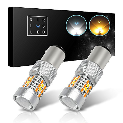 SiriusLED Extremely Bright White and Amber Switchback PX Chipset SMD LED Bulbs with Projector for Car Turn Signal Lights DRL 1157 2057 2357 7528 BAY15D P21/5W