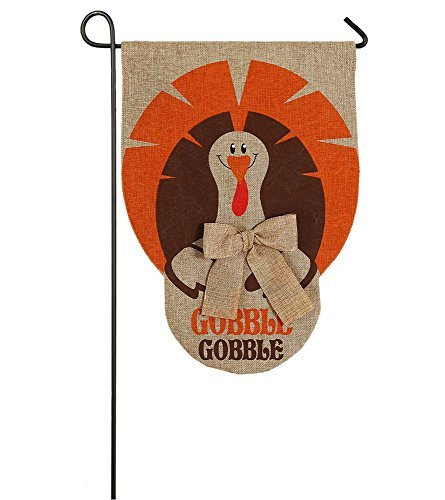 Evergreen Flag Autumnal Gobble  Gobble Turkey Garden Flag
