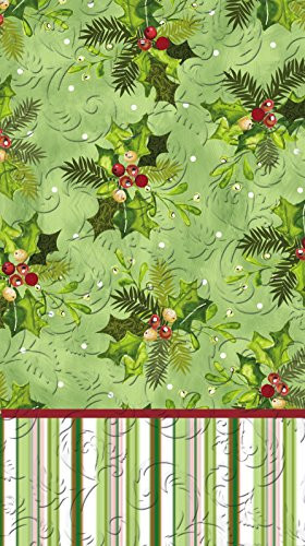 Cypress Home Festive Holly Bunches Embossed Paper Cocktail Napkins  15 count