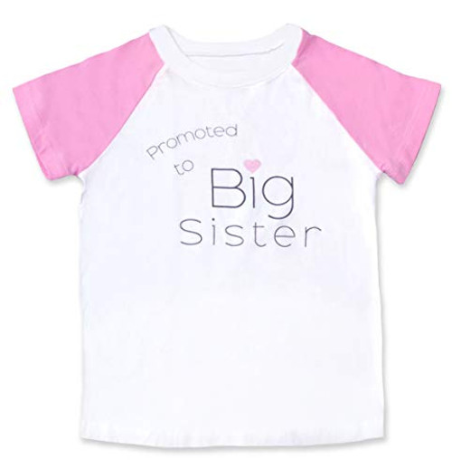 Wild and Happy Promoted to Big Sister T-Shirt Pregnancy Announcement Shirt Toddler Girls 2T White and Pink Wild and Happy Promoted to Big Sister T-Shirt Pregnancy Announcement Shirt Toddler Girls 2T White and Pink