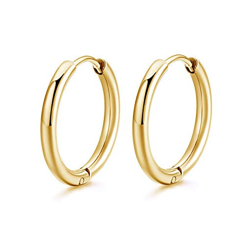 Rose Gold Hoop Earrings for Women Ears Hoops Gold Plated Hoop Earrings for Womens Sensitive Earrings Golden Rose Gold Hoop Earrings for Women Ears Hoops Gold Plated Hoop Earrings for Womens Sensitive Earrings Golden