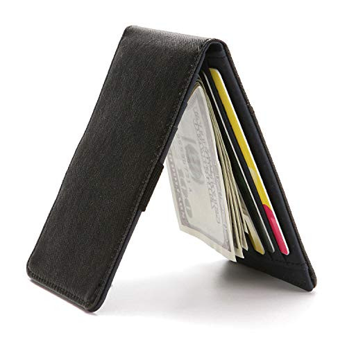 Youger Slim Minimalist Wallet  Front Pocket Wallets  RFID Blocking  Credit Card Holder wallets for men with Money Clip