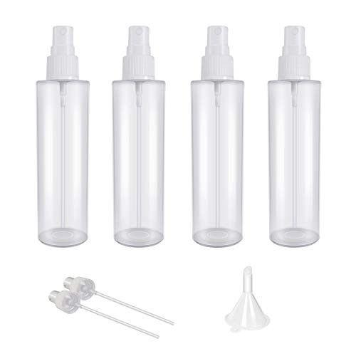 100ml Travel Small Spray Bottles  Clear Empty Fine Mist Plastic Mini Travel Bottle Set  Small Refillable Liquid Containers with Funnels and Labels 4 Pack