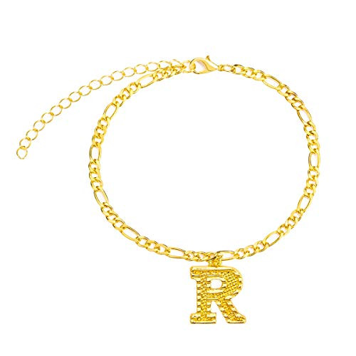 Initial Anklet Gold Letter Anklet Figaro Chain 14K Gold Ankle Bracelets for Women Cute Anklets for Teen Girls Summer Anklet Beach Foot Jewelry R Initial Anklet Gold Letter Anklet Figaro Chain 14K Gold Ankle Bracelets for Women Cute Anklets for Teen Girls Summer Anklet Beach Foot Jewelry R