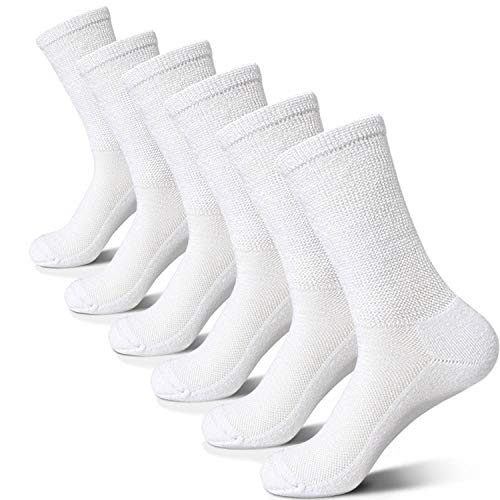 Wide Non-Binding Bamboo Diabetic Circulatory Socks  3 Pack  for Edema Neuropathy Men and Women