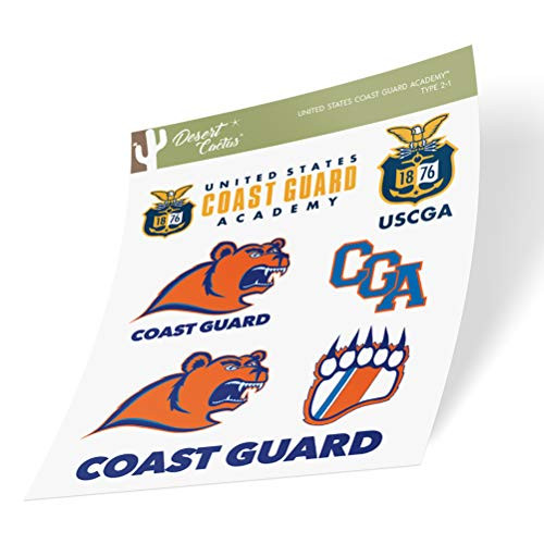 United States Coast Guard Academy USCGA Bears NCAA Sticker Vinyl Decal Laptop Water Bottle Car Scrapbook Type 2 Sheet