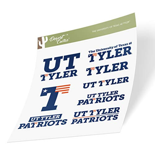 The University of Texas at Tyler UT Patriots NCAA Sticker Vinyl Decal Laptop Water Bottle Car Scrapbook Type 2 Sheet