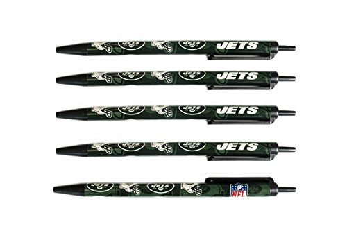 NFL New York Jets Disposable Black Ink Click Pens  5-Pack