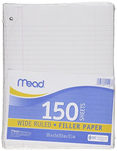 12 Pack of Mead Filler Paper, 150-Count, Wide Rule (15103) = to 1800 sheets