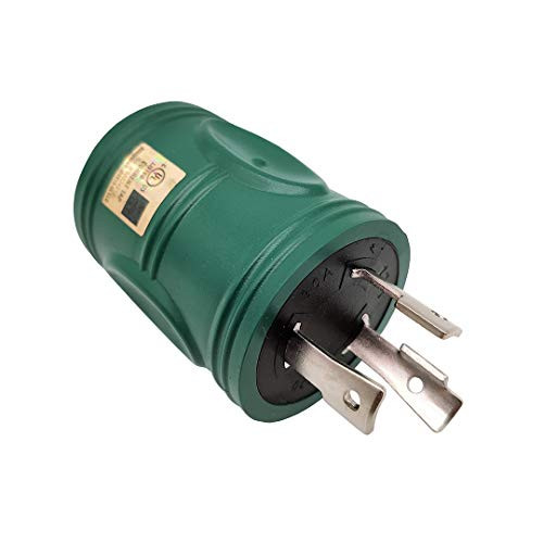 Parkworld 691586 RV 30 AMP Generator Adapter 3-Prong L5-30 Plug Male to TT-30 Receptacle Female L5-30P to TT-30R  Deep Green