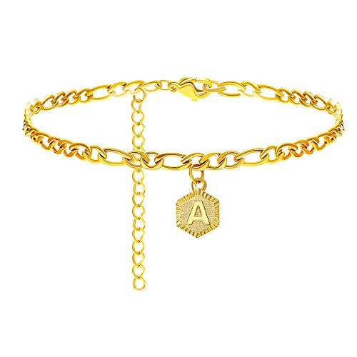 Initial Anklet Gold Ankle Bracelets for Women Letter Anklet Figaro Chain Anklet with Initials Cute Summer Anklets Beach Foot Jewelry Stainless Steel Anklet Bracelet A Initial Anklet Gold Ankle Bracelets for Women Letter Anklet Figaro Chain Anklet with Initials Cute Summer Anklets Beach Foot Jewelry Stainless Steel Anklet Bracelet A