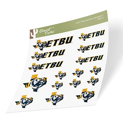 East Texas Baptist University ETBU Tigers NCAA Sticker Vinyl Decal Laptop Water Bottle Car Scrapbook Type 1-1 Sheet