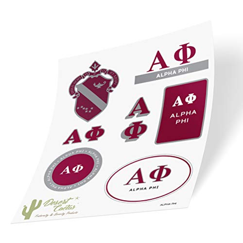 Alpha Phi Standard Sticker Sheet Decal Laptop Water Bottle Car Full Sheet - Standard