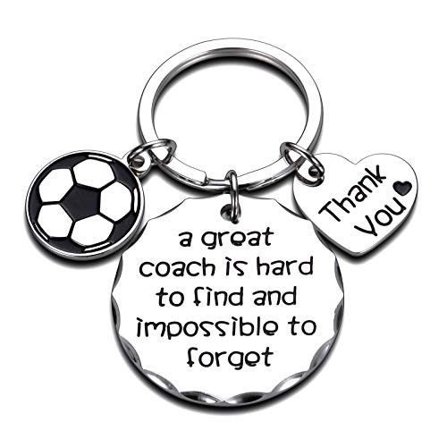 Coach Keychain Sports Gifts for Men Woman Boys Football Soccer Thank You Appreciation Keychain A Great Coach is Hard to Find And Impossible to Forget Birthday Match Cheer Soccer Team Key Ring