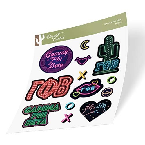 Gamma Phi Beta Sticker Decal Laptop Water Bottle Car Neon Sign Sheet
