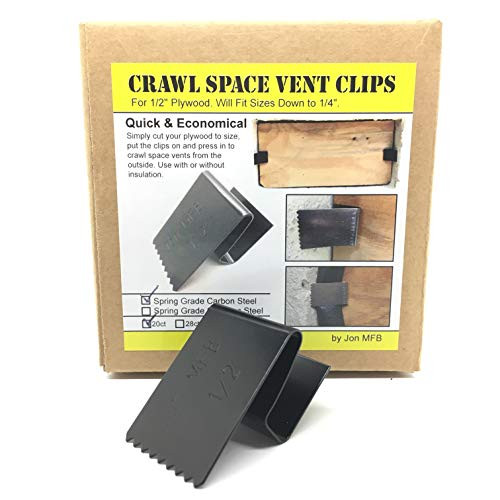 Crawl Space and Foundation Vent Cover Clips (Accommodates 10 Vents) - Carbon Steel.