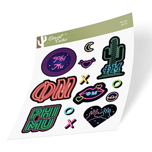 Phi Mu Sticker Decal Laptop Water Bottle Car Neon Sign Sheet