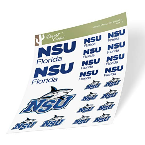 Nova Southeastern University NSU Sharks NCAA Sticker Vinyl Decal Laptop Water Bottle Car Scrapbook Type 1-1 Sheet