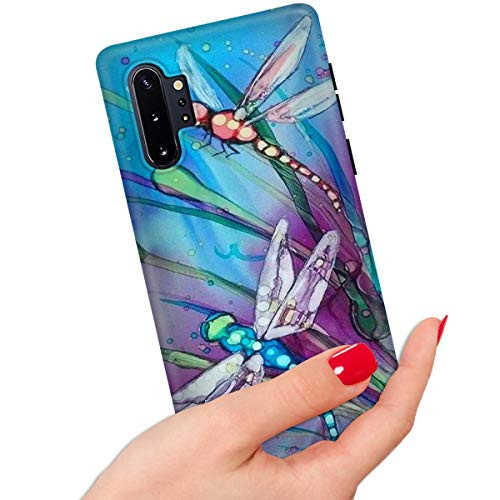 for Samsung Note 10  Galaxy Note 10 Plus  Quality Art Design Soft Edge IMD Phone Case Cover  IMD0006 Art Blue Dragonfly 0006