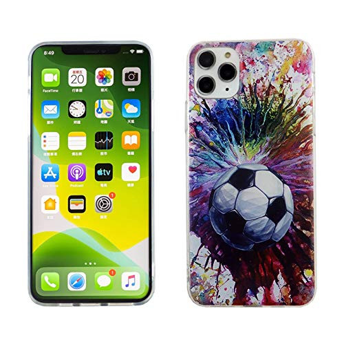 iPhone 11 PRO Max 6-5 Inch TPU Case CASEVEREST 3D Print Design Slim Fit Cover iPhone 11 PRO Max Soccer Ball Paint Splash Arts IP 11 PRO Max 6-5