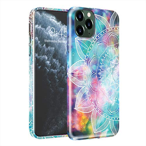 Hekodonk Compatible iPhone 11 Pro Case  Flower Clear Design TPU Bumper Protective Silicone Shockproof Protective Flexible Anti-Scratch Cover for Apple iPhone 11 Pro Nebula Mandala