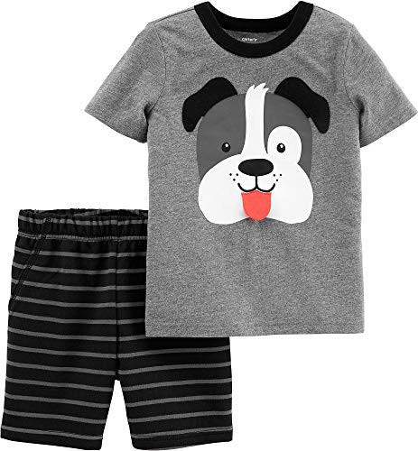 Carter s 2-Piece Dog Jersey Tee   Striped Short Set 3 Months