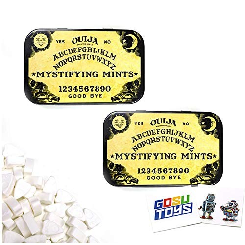 Mystifying Mints Ouija Board Tin with Planchette Shapped Mints 2 Pack with 2 GosuToys Stickers