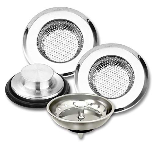 4 Pack Kitchen Sink Strainer Drain Stopper  Anti-Clogging Sink Strainer Basket Catcher  Stainless Steel Garbage Disposal Sink Plug for Most Drain