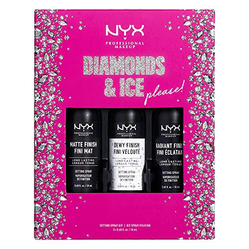 NYX PROFESSIONAL MAKEUP Diamonds   Ice Setting Spray Kit - Matte  Dewy and Radiant Finish Travel Size