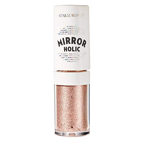 ETUDE HOUSE Mirror Holic Liquid Eyes  PK001 Pink Ornament   Kbeauty  Eyes Makeup   Liquid Eye Shadow with Sparkling Metallic Glitter   Long-Lasting and Quick Fixing