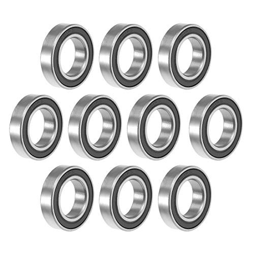 uxcell 6801-2RS Deep Groove Ball Bearing 12x21x5mm Double Sealed ABEC-1 Bearings 10-Pack