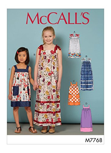 McCall s Patterns Children s-Girls  Dresses Sewing Pattern  CHJ 7-8-10-12-14  Multicolor