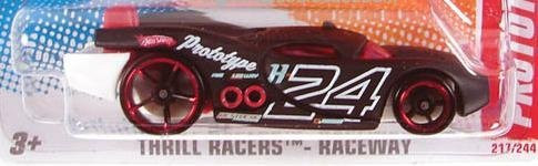Hot Wheels 2011 Black Thrill Racers - Raceway  1-6 Prototype H-24 Collectible 1 64 Scale Car 217-244