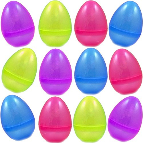 Totem World 12 Jumbo Fillable Plastic Easter Egg Hunt Party Supply Toy - 8-Inch Transparent Glitter Color Plastic Eggs Totem World 12 Jumbo Fillable Plastic Easter Egg Hunt Party Supply Toy - 8-Inch Transparent Glitter Color Plastic Eggs