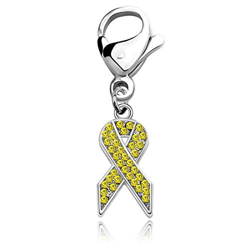 CHOORO Yellow Awareness Ribbon Charm Zipper Pull Cancer Awareness Jewelry Gift for Endometriosis-Bladder Cancer-Suicide Prevention-Bone Cancer Yellow Awareness Ribbon ZP CHOORO Yellow Awareness Ribbon Charm Zipper Pull Cancer Awareness Jewelry Gift for Endometriosis-Bladder Cancer-Suicide Prevention-Bone Cancer Yellow Awareness Ribbon ZP
