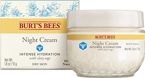 Burt s Bees Intense Hydration Night Cream  Moisturizing Night Lotion  1-8 Oz Package May Vary