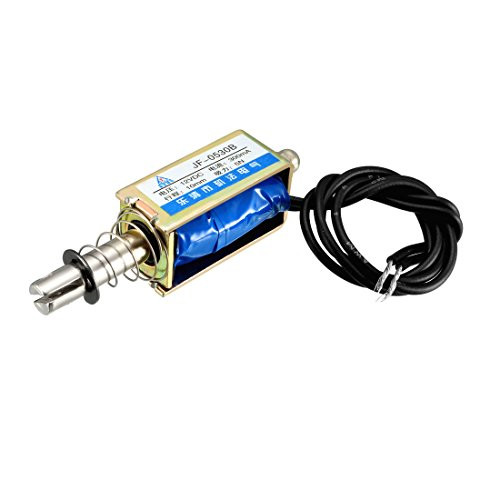 uxcell DC 12V 5N 10mm Stroke Pull Push Type Open Frame Solenoid Electromagnet Linear Motion JF-0530B