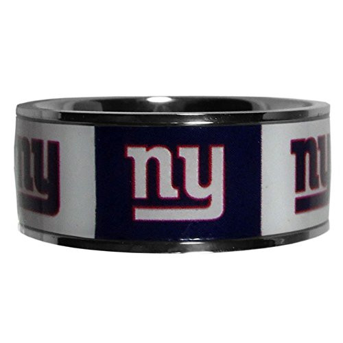 NFL New York Giants Steel Inlaid Ring Size 10