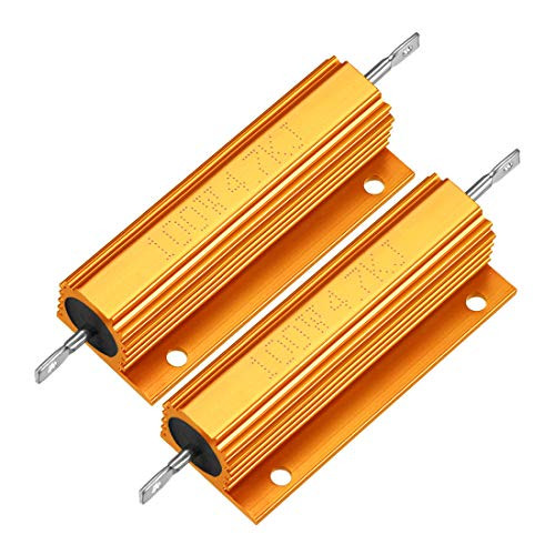 uxcell Aluminum Case Resistor 100W 4-7K Ohm Wirewound Yellow for LED Replacement Converter 100W 4-7KRJ 2pcs