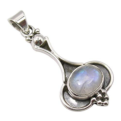 SilverStarJewel Natural Cab Rainbow Moonstone tcw 2-7 Pendant 1-5 925 Solid Sterling Silver SilverStarJewel Natural Cab Rainbow Moonstone tcw 2-7 Pendant 1-5 925 Solid Sterling Silver
