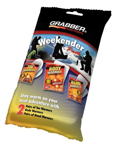 Grabber Warmers Grabber Weekender Multi-Warmer Pack  2 Pair Hand  2 Pair Toe  2 Peel N  Stick Body Warmers  6-Count