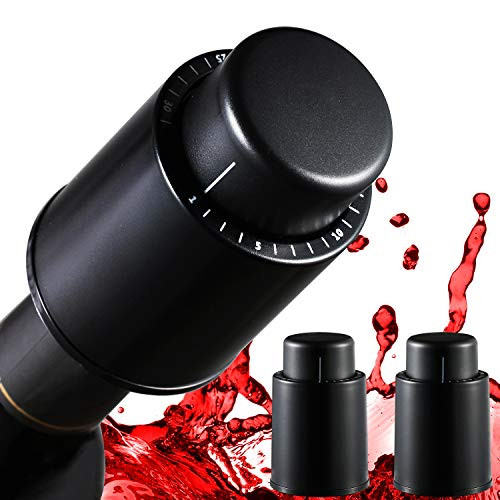 Okjuny Vacuum Wine Bottle Stoppers Reusable Vacuum Wine Preserver with Time Scale Record Wine Sealer Preserver with Vacuum Pump Keep Wine Corks Fresh 2 PC Okjuny Vacuum Wine Bottle Stoppers Reusable Vacuum Wine Preserver with Time Scale Record Wine Sealer Preserver with Vacuum Pump Keep Wine Corks Fresh 2 PC