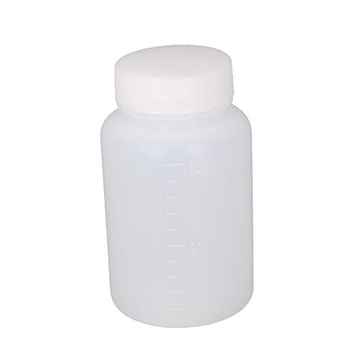 Othmro Plastic White Translucent Lab Chemical Reagent Bottle 100ml Wide Mouth Sample Sealing Liquid Storage Container 5pcs