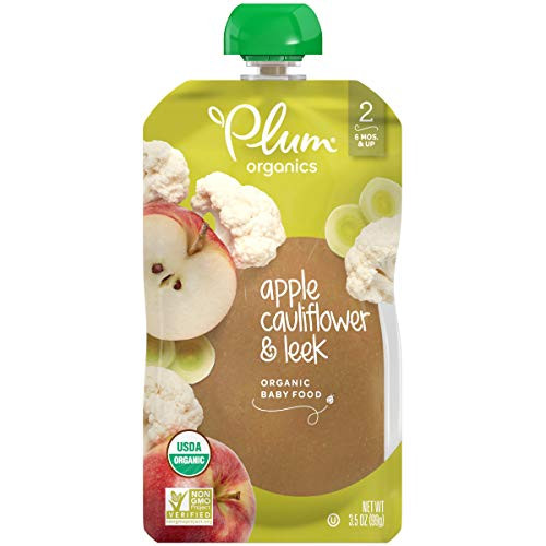 Plum Organics Stage 2 Organic Baby Food Apple Cauliflower Leek 3-5 Ounce Pouch Pack of 6 Plum Organics Stage 2 Organic Baby Food Apple Cauliflower Leek 3-5 Ounce Pouch Pack of 6