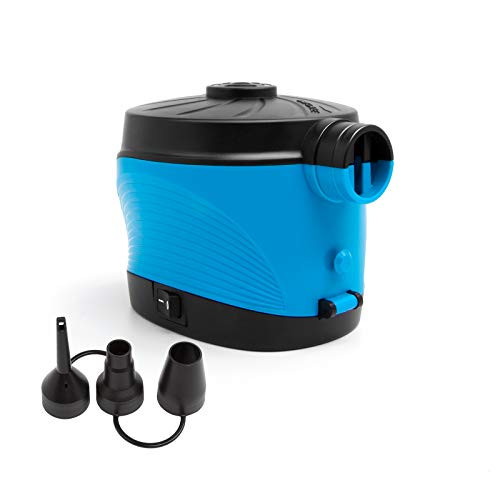 BIUBIU Battery Electric Air Pump  Portable Electrical Air Pump with 3 Nozzles  Quick-Fill Inflator-Deflator for Air Bed Mattress Paddling Pool Floats Rafts Boats Toys and Camping Travel Inflatables