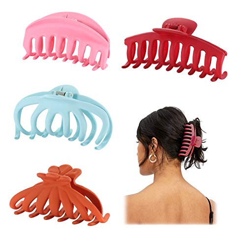 CENAPOG Large Hair Claw Clips for Women Girls Matte Acrylic Hair Catch Barrettes Solid Color Jumbo Hair Jaw Clamps Strong Hold Makeup Styling Hair Clip for Thick Long Hair CENAPOG Large Hair Claw Clips for Women Girls Matte Acrylic Hair Catch Barrettes Solid Color Jumbo Hair Jaw Clamps Strong Hold Makeup Styling Hair Clip for Thick Long Hair
