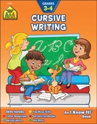 School Zone Curriculum Workbooks 32 Pages Cursive Writing Grades 3 4 SZCUR-02002 3-Pack