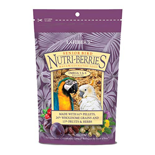 LAFEBER S Senior Bird Nutri-Berries Pet Bird Food Made with Non-GMO and Human-Grade Ingredients for Macaws Cockatoos 10 oz LAFEBER S Senior Bird Nutri-Berries Pet Bird Food Made with Non-GMO and Human-Grade Ingredients for Macaws Cockatoos 10 oz